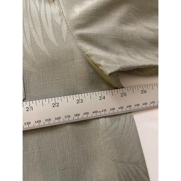 Jamaica Jaxx Hawaiian Shirt Men's XL Green Floral 100% Silk Palm Tree Tropical - Picture 5 of 9